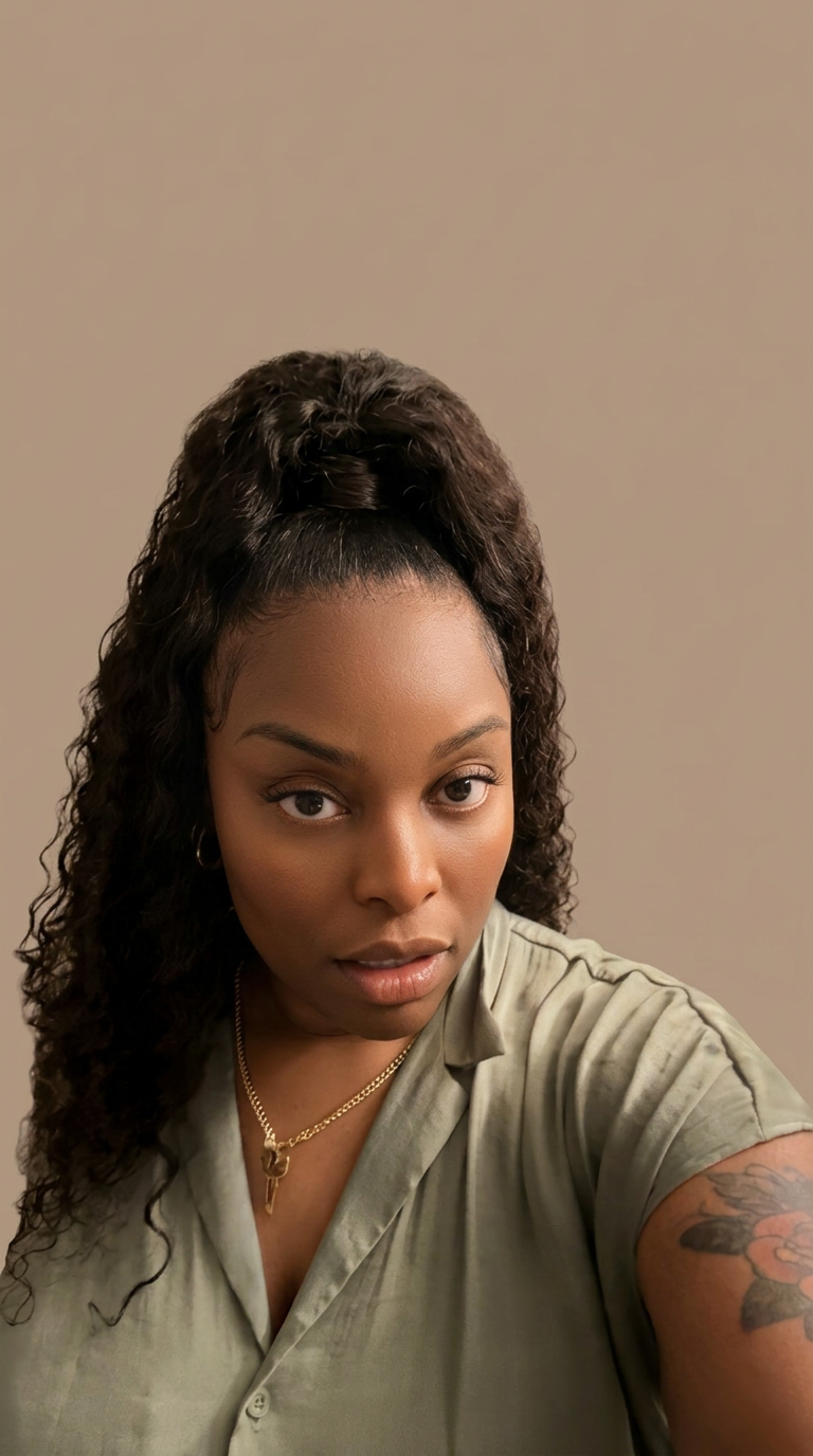 High Curly Ponytail